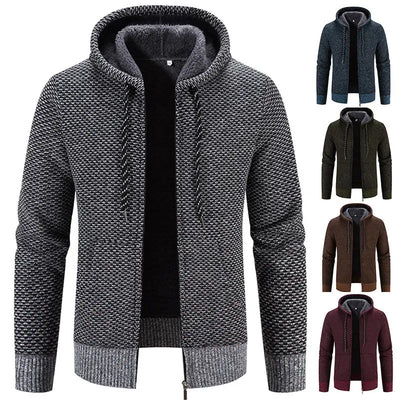 Men's winter coat with zipper and hat Doxrek