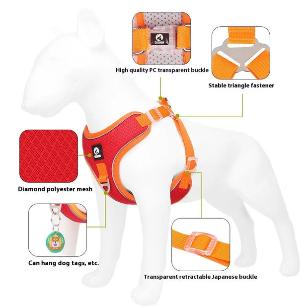 Pet Dog Harness Adjustable Breathable Doxrek