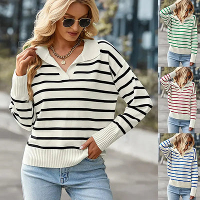 Striped v-neck sweater Doxrek