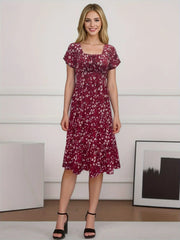 Summer Puff Floral Printed Dress Doxrek